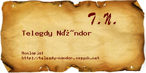 Telegdy Nándor névjegykártya